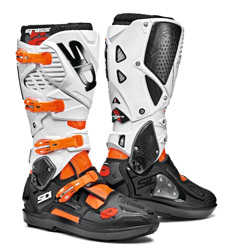 Image of Sidi Crossfire 3 SRS Orange Fluo Schwarz Weiß Stiefel Größe 40