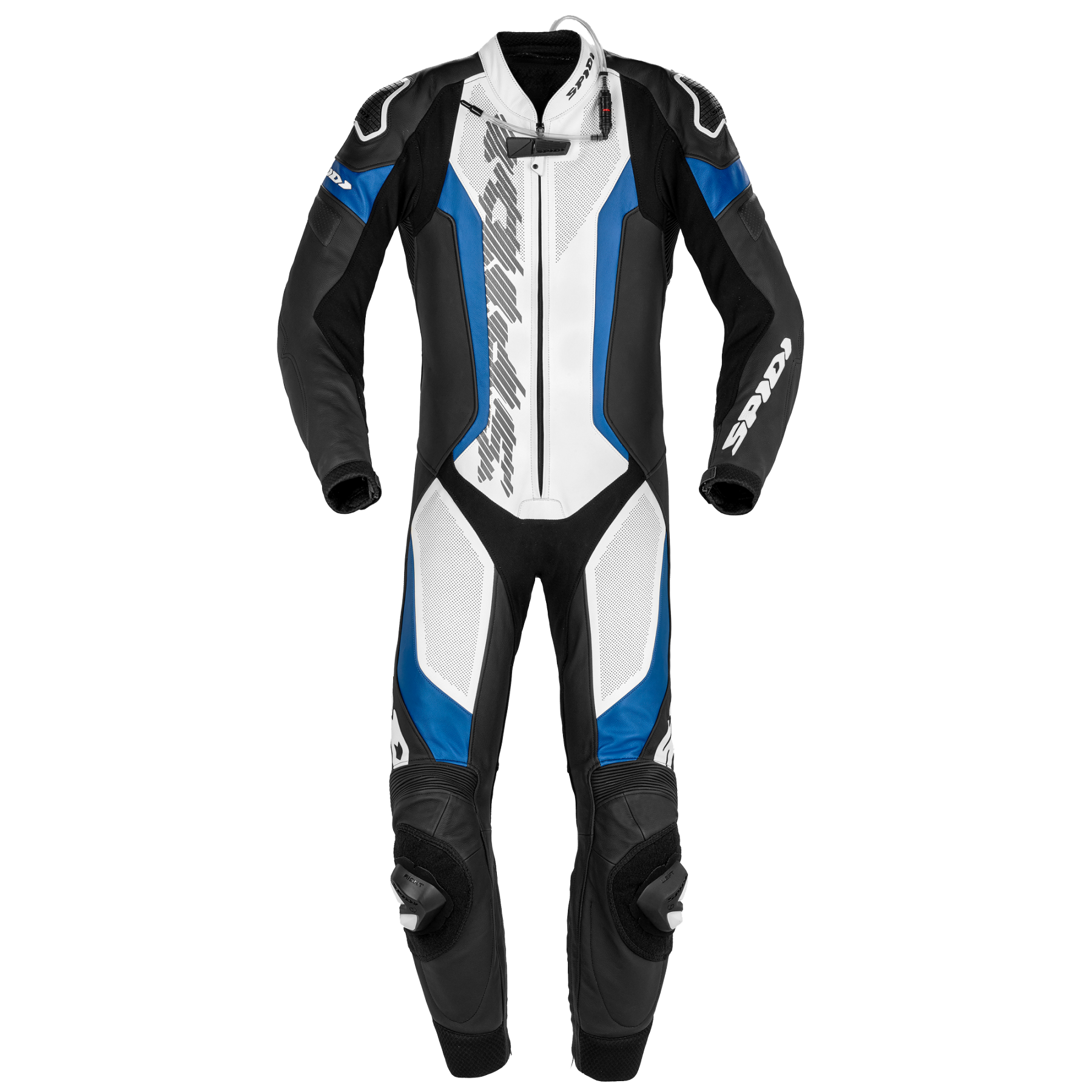 Image of Spidi Laser Pro Perforated Black Blue 1 Piece Racing Suit Size 50 ID 8030161359046