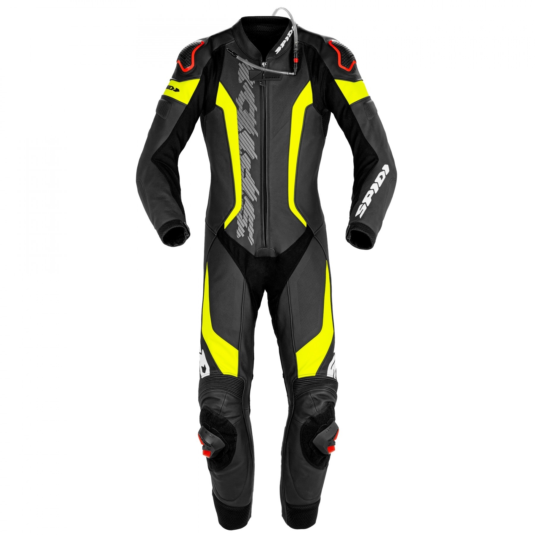 Image of Spidi Laser Pro Perforated Black Fluo Yellow 1 Piece Size 48 EN
