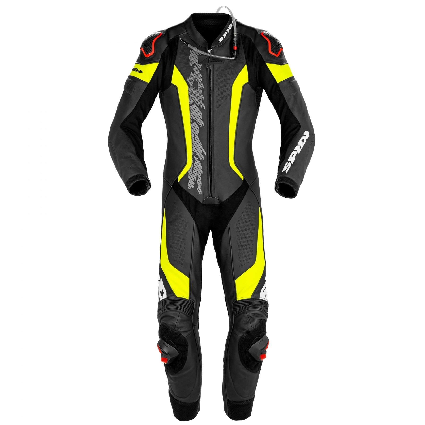 Image of Spidi Laser Pro Perforated Black Fluo Yellow 1 Piece Size 50 EN