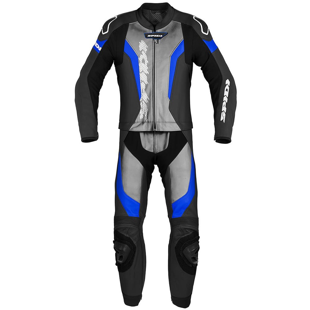 Image of Spidi Laser Touring Two Piece Racing Suit Black Blue Size 48 ID 8030161485127