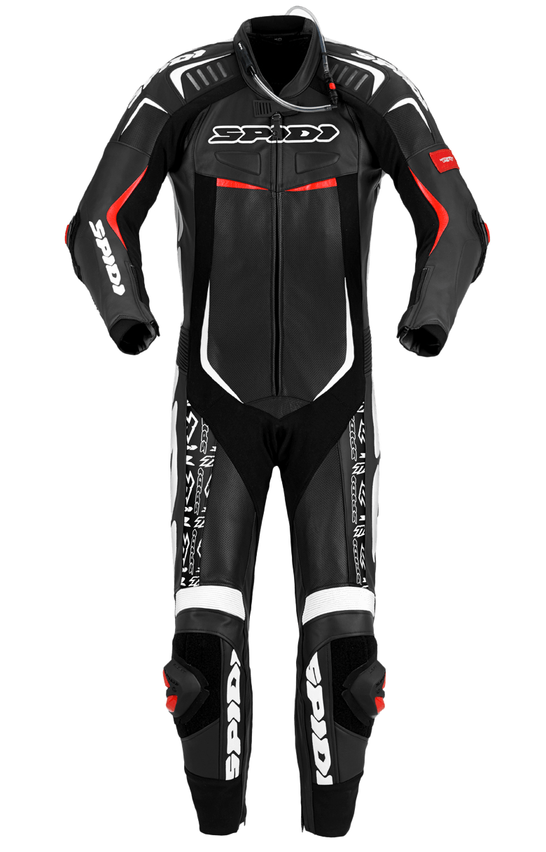 Image of Spidi Track Replica Evo Black White One Piece Racing Suit Size 46 EN