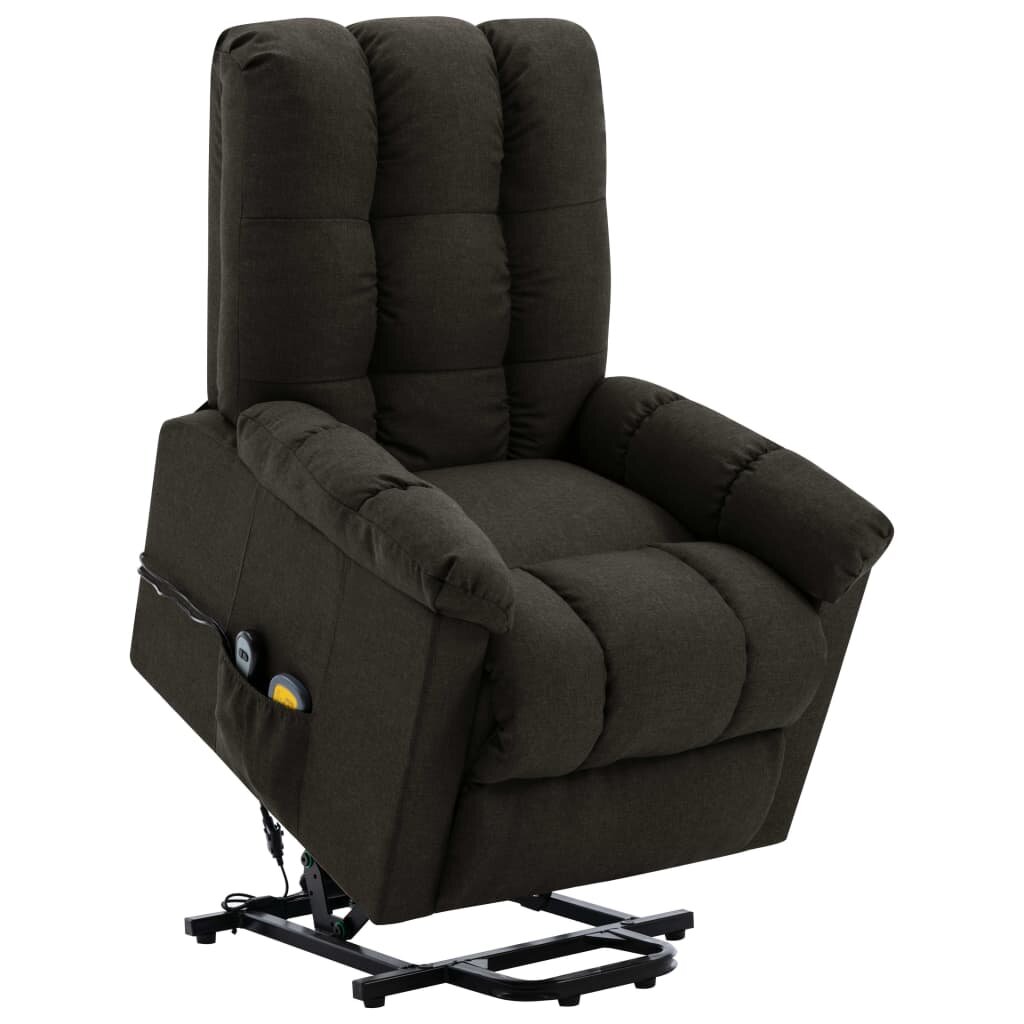 Image of Stand-up Massage Recliner Dark Brown Fabric