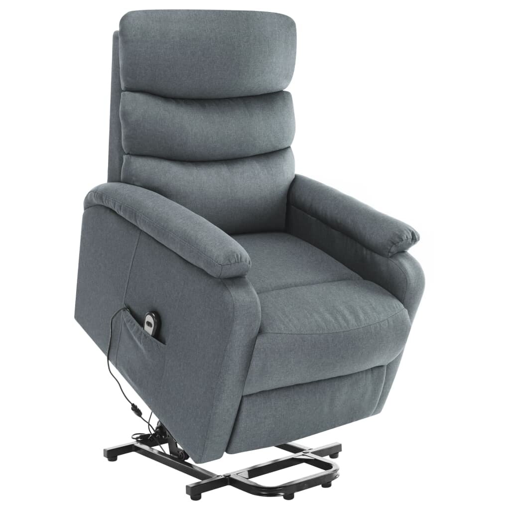 Image of Stand-up Massage Recliner Light Gray Fabric
