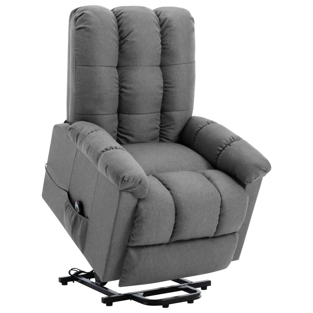 Image of Stand-up Recliner Light Gray Fabric
