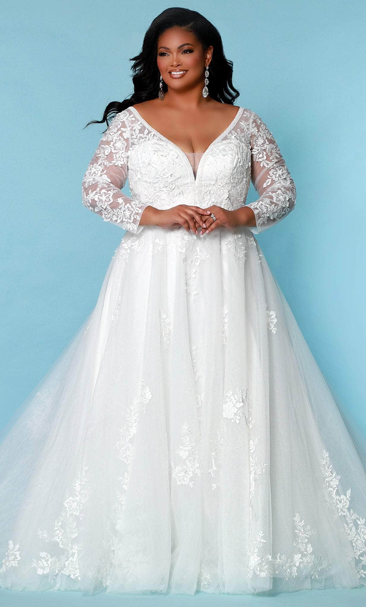 Image of Sydney's Closet Bridal SC5275 - Long Sleeve A-line Tulle Gown