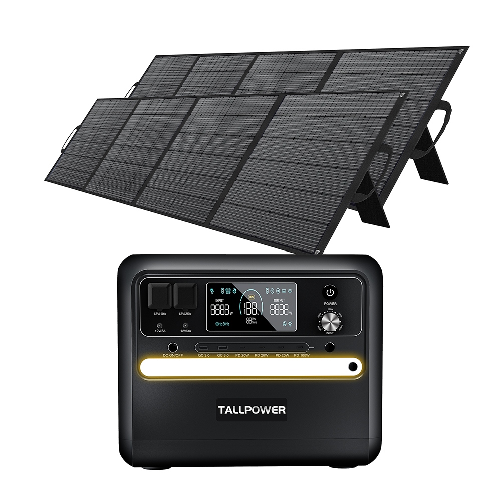 Image of TALLPOWER V2400 2160Wh Power Station + 2x 400W Solar Panel