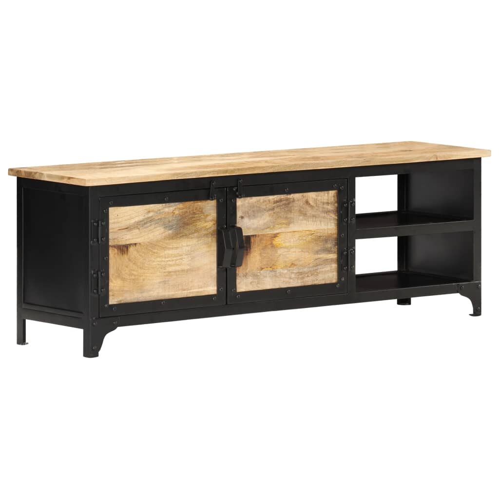 Image of TV Cabinet Living Room Entertainment Center with Storage Shelves and Cabinets 472"x118"x157" Solid Mango Wood