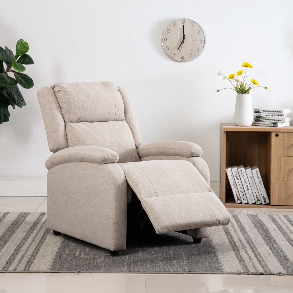 Image of TV Recliner Chair Cream Fabric