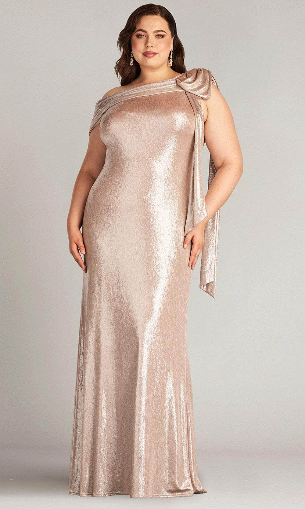 Image of Tadashi Shoji BSJ18371LQ - Valia Bow-Shoulder Gown - PLUS SIZE