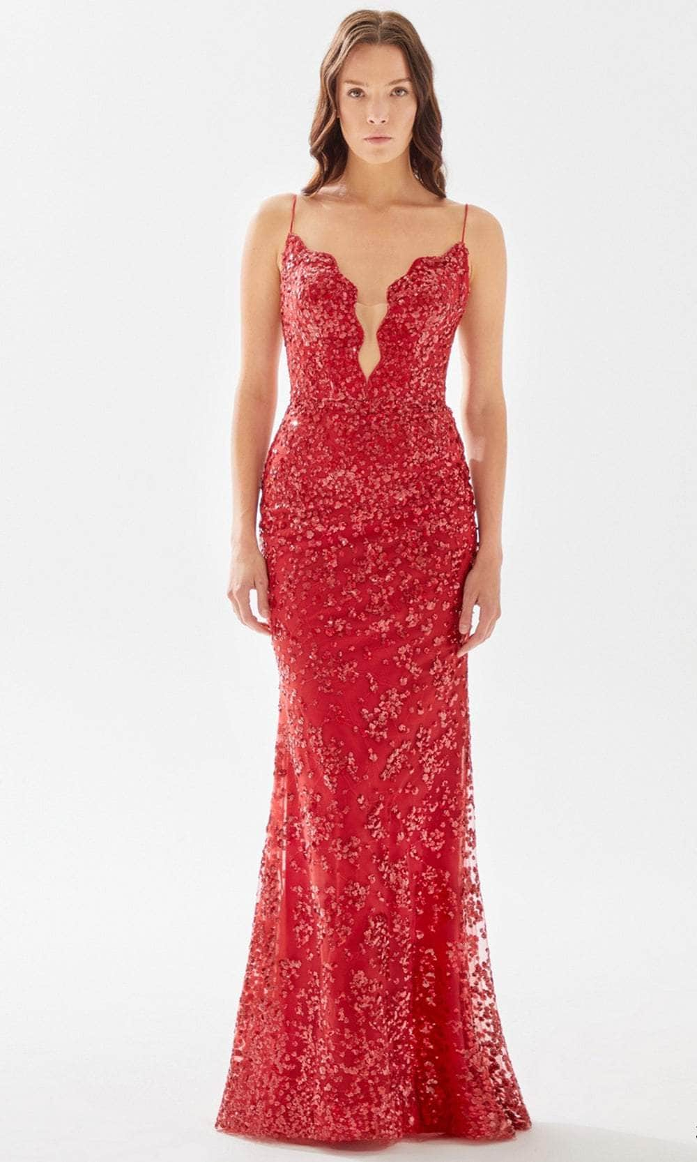 Image of Tarik Ediz 52119 - Embellished Scallop Bod Full Dress