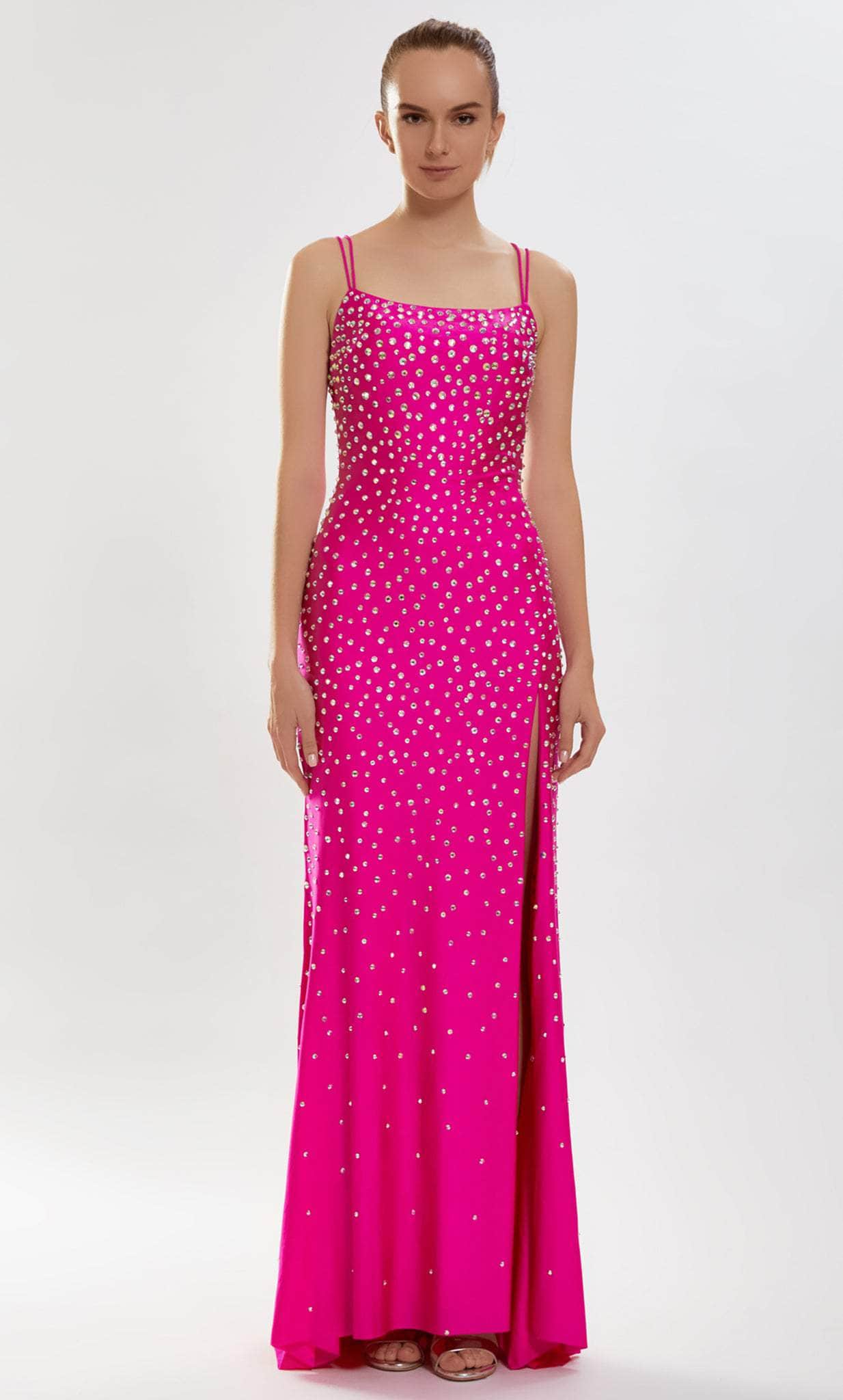 Image of Tarik Ediz 52160 - Embellished Square Neck Evening Dress