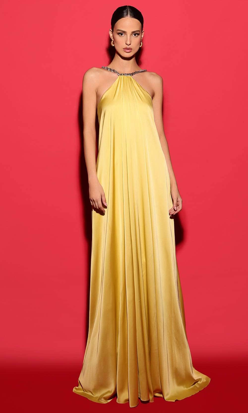 Image of Tarik Ediz 53181 - Halter Sleeveless Long Dress