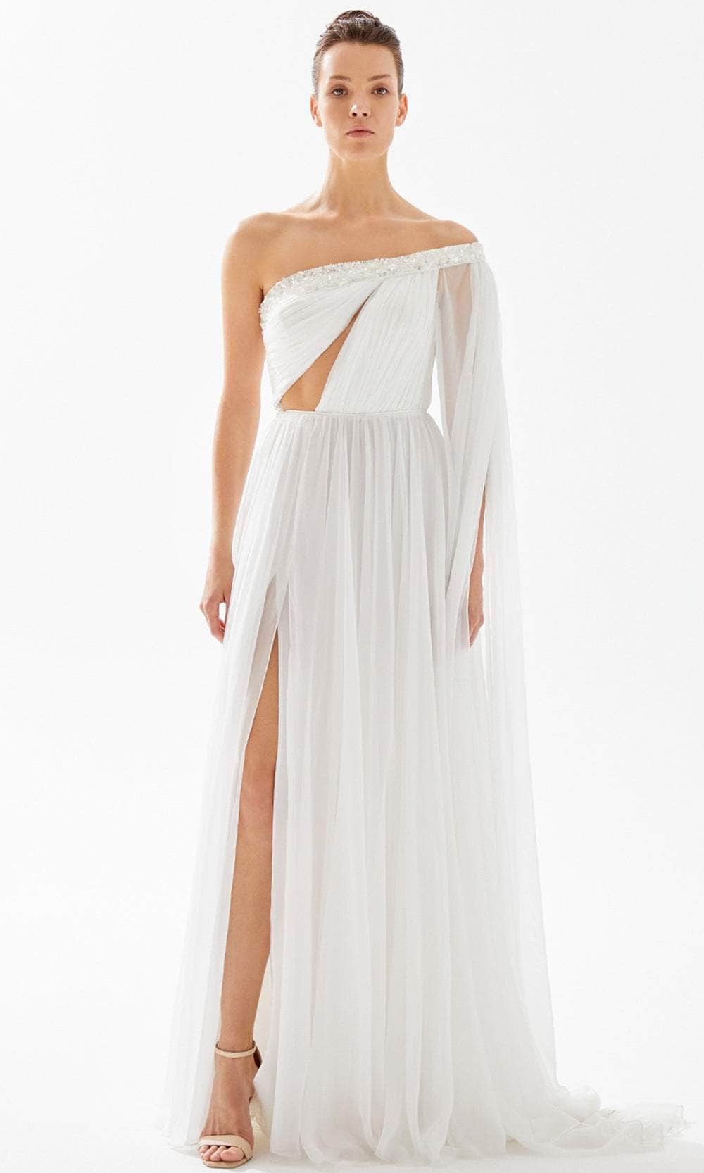 Image of Tarik Ediz 98253 - Asymmetric Cutout Evening Dress