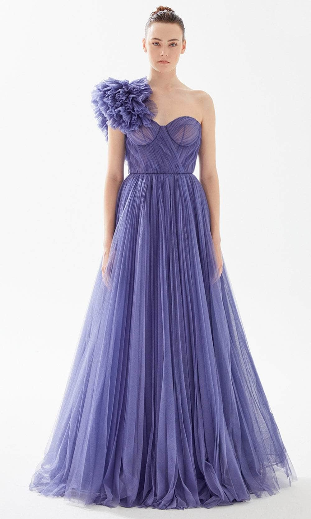 Image of Tarik Ediz 98288 - Pleated A-Line Evening Dress