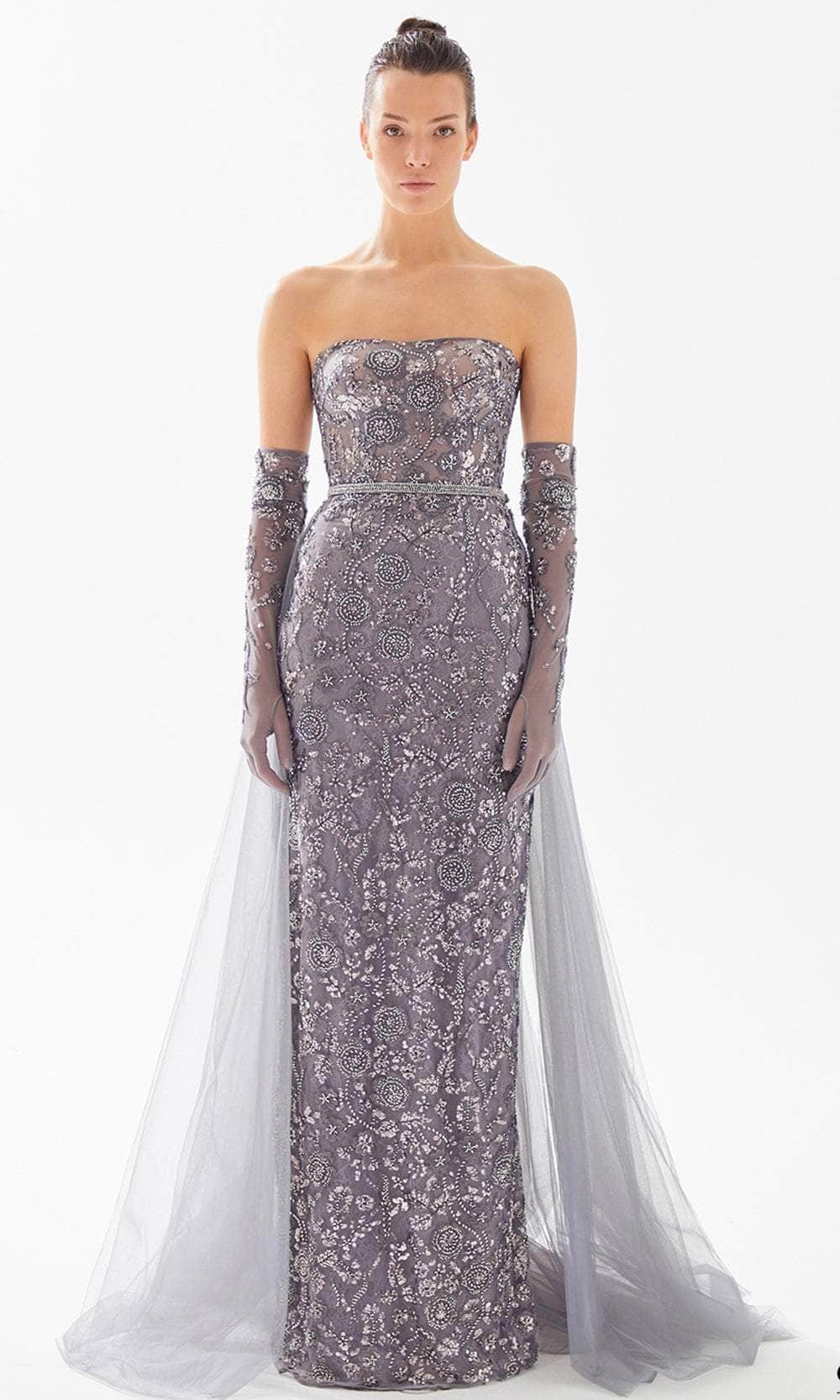 Image of Tarik Ediz 98312 - Beaded Embroidered Lace Evening Gown