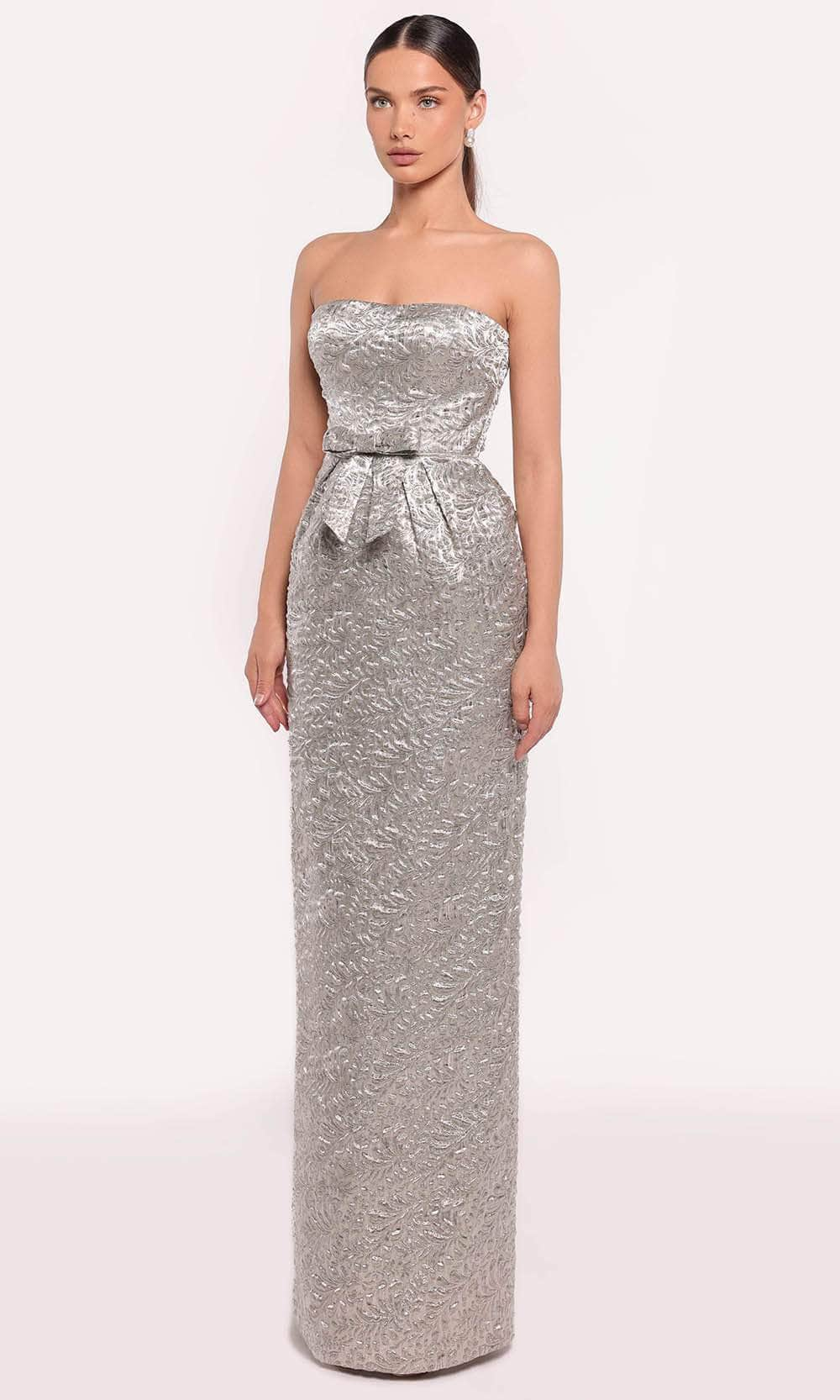 Image of Tarik Ediz 98872 - Metallic Sheath Evening Gown