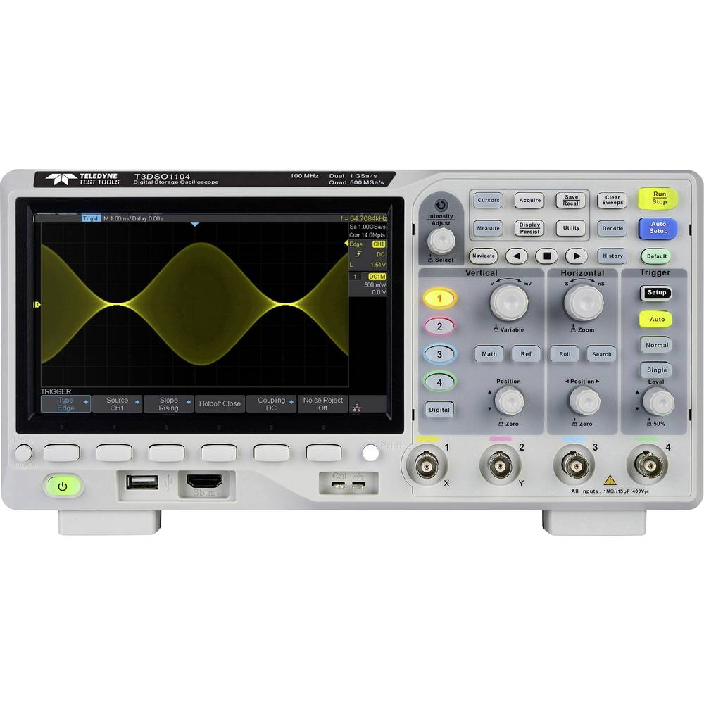 Image of Teledyne LeCroy T3DSO1204 Digital 200 MHz 1 GS/s 14 MP 8 Bit Digital storage (DSO) 1 pc(s)