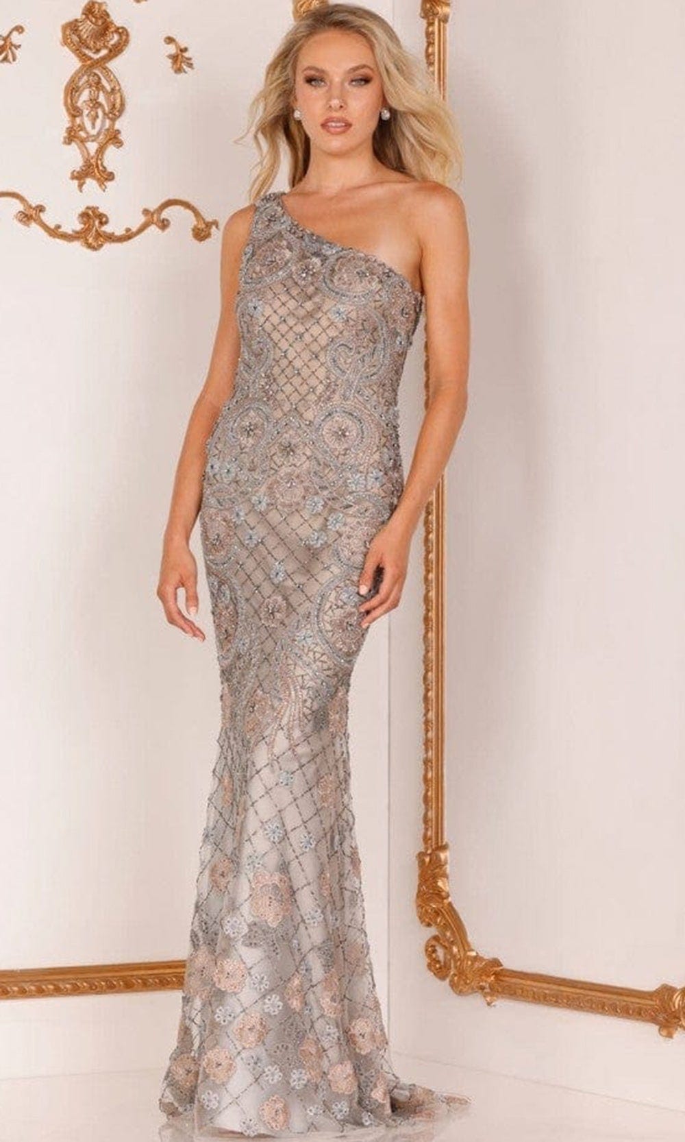 Image of Terani Couture 2111E4733 - Asymmetric Evening Gown