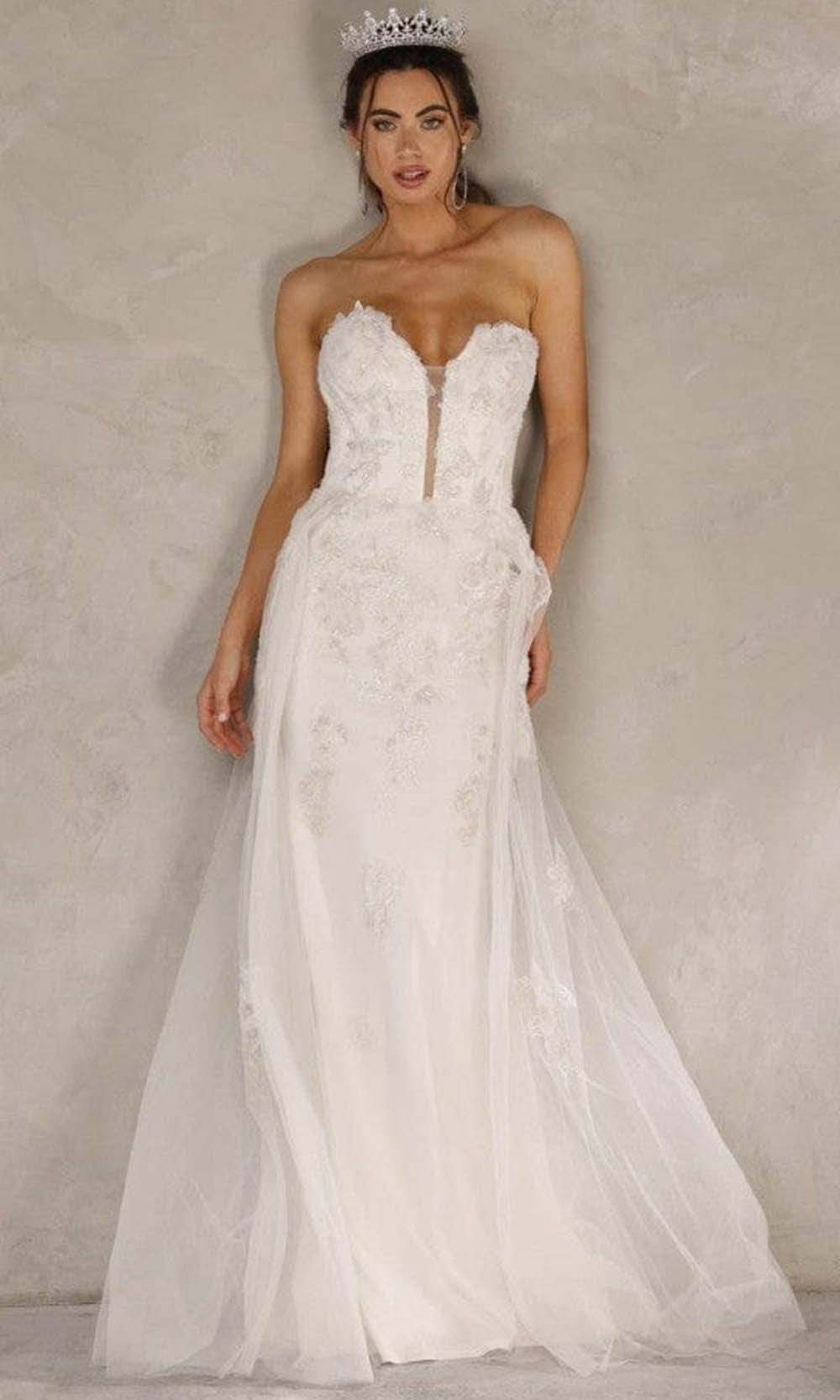 Image of Terani Couture - 2111P4055 Beaded Overskirt Bridal Gown