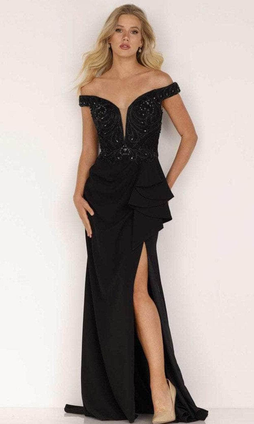 Image of Terani Couture 2221M0381 - Off Shoulder Draped Evening Dress