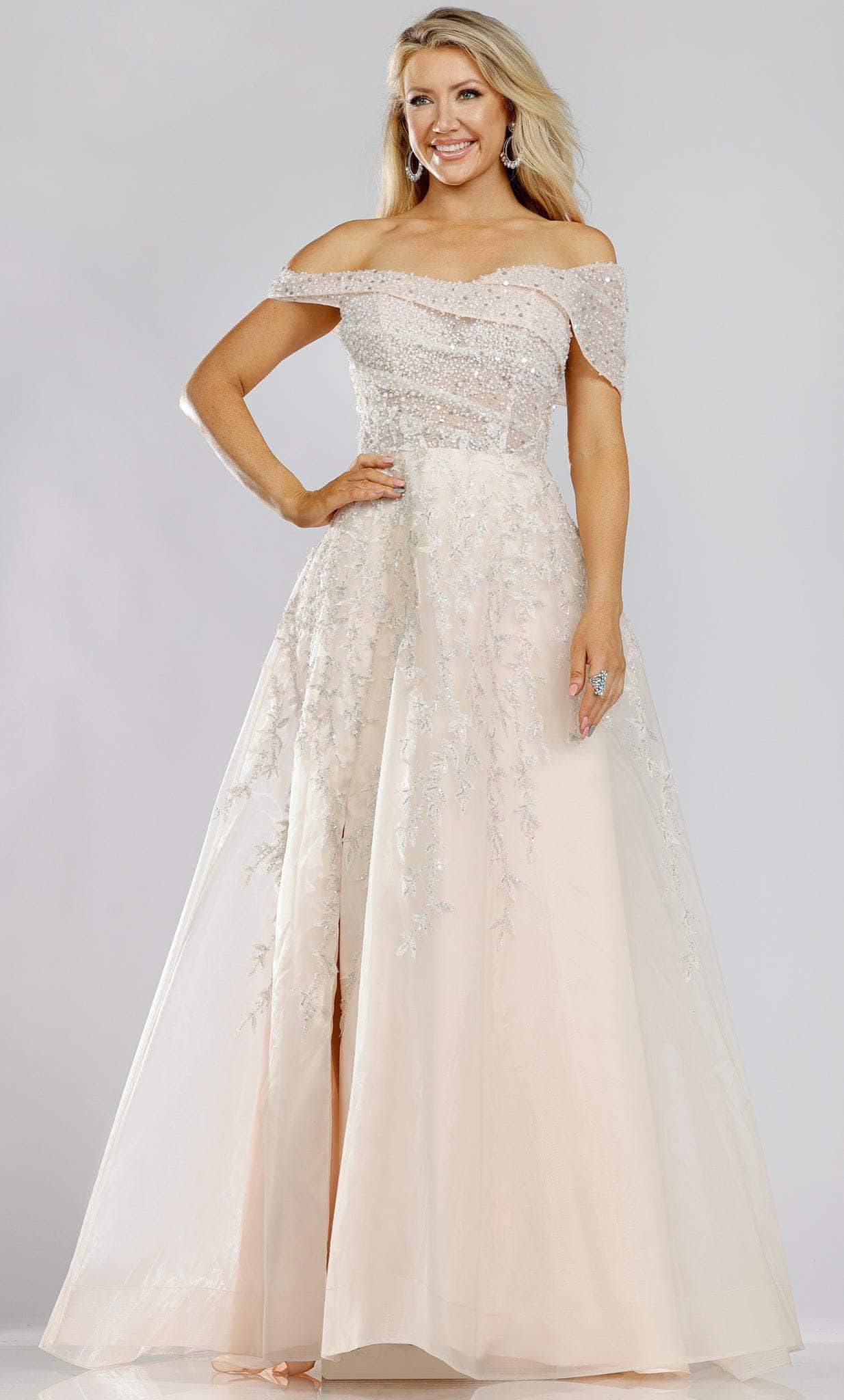 Image of Terani Couture 231E0608 - Embellished Off Shoulder A-line Gown