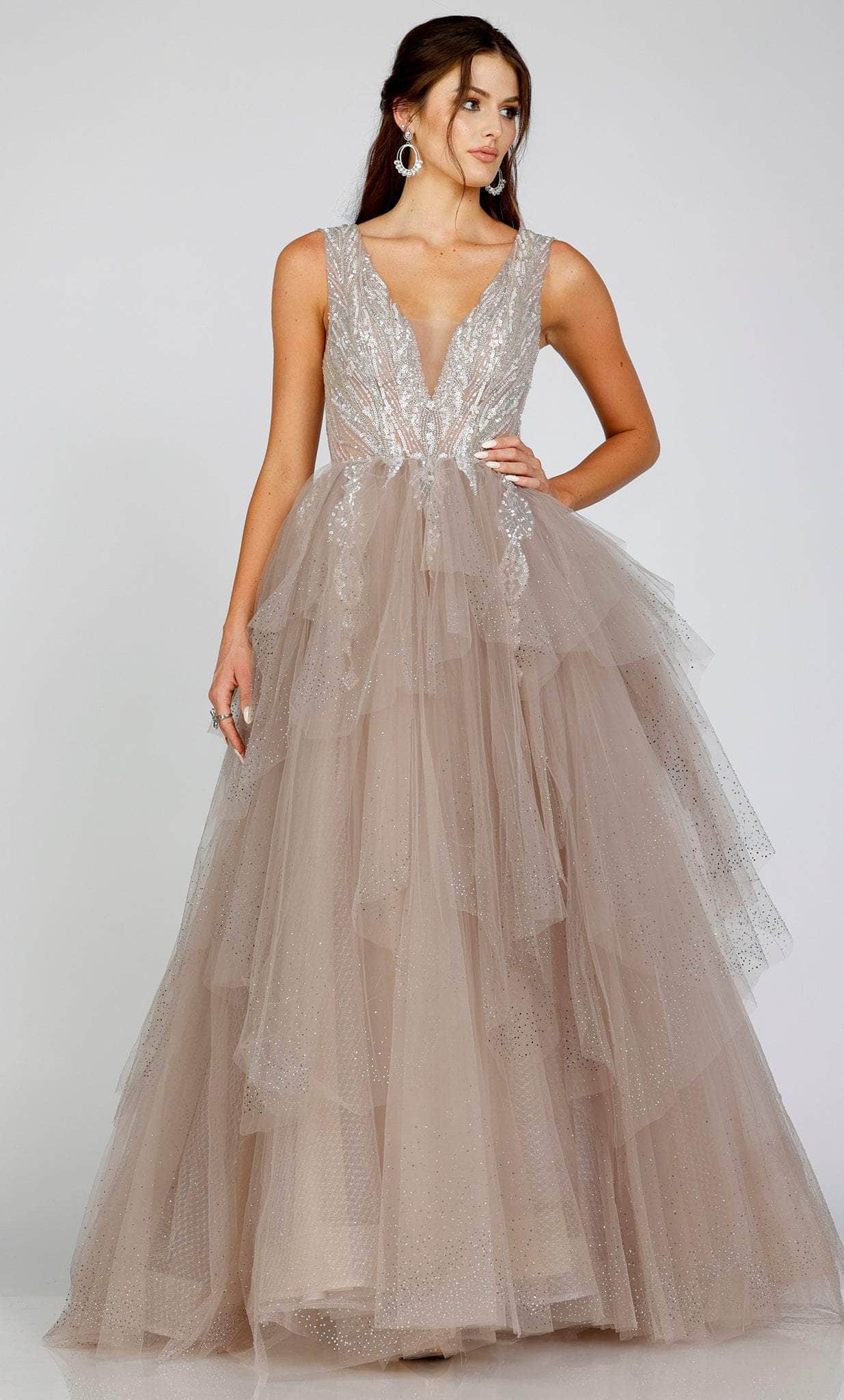 Image of Terani Couture 231E0610 - Sleeveless A-Line Prom Gown