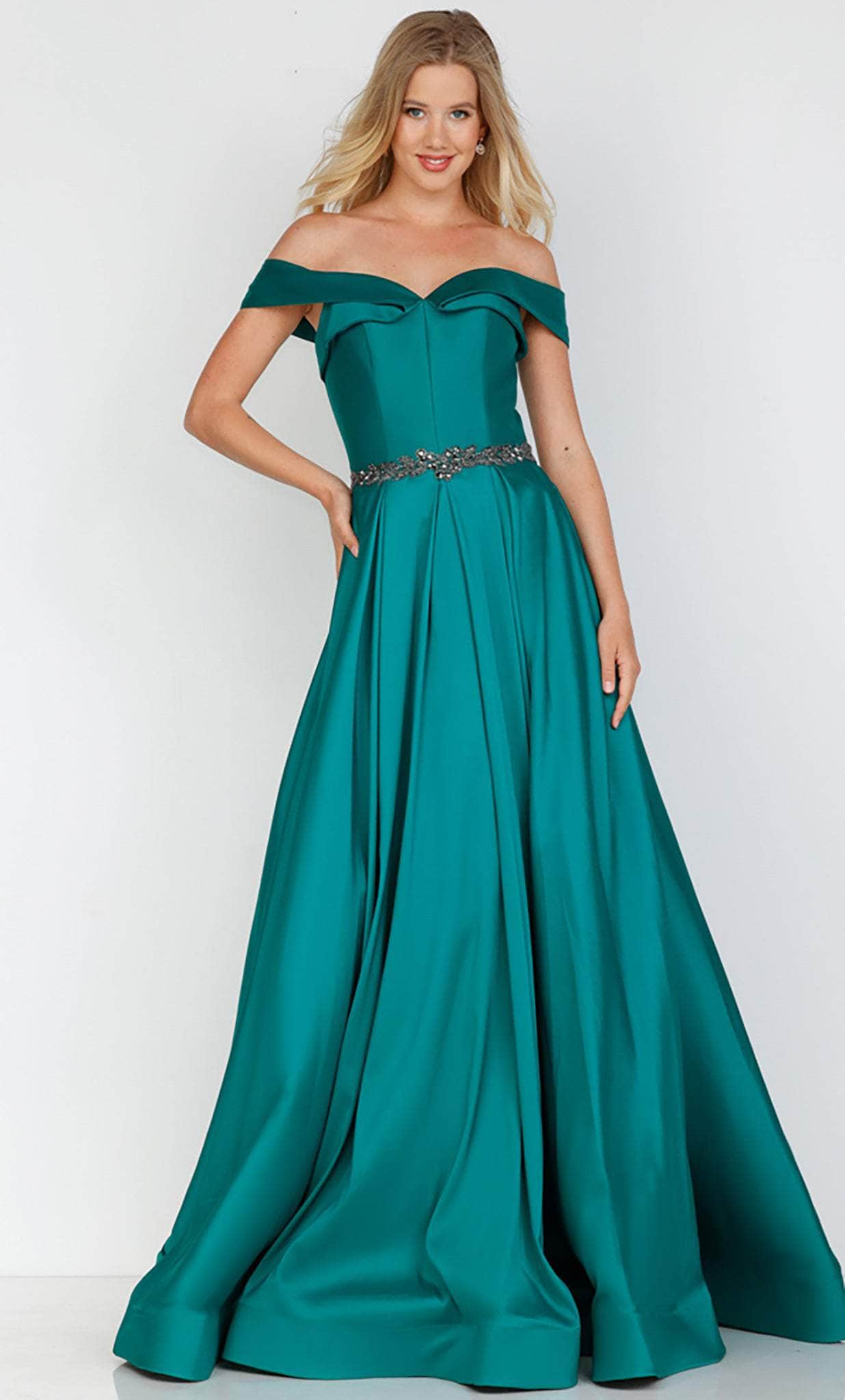 Image of Terani Couture 231M0347 - Jeweled Waist Evening Gown