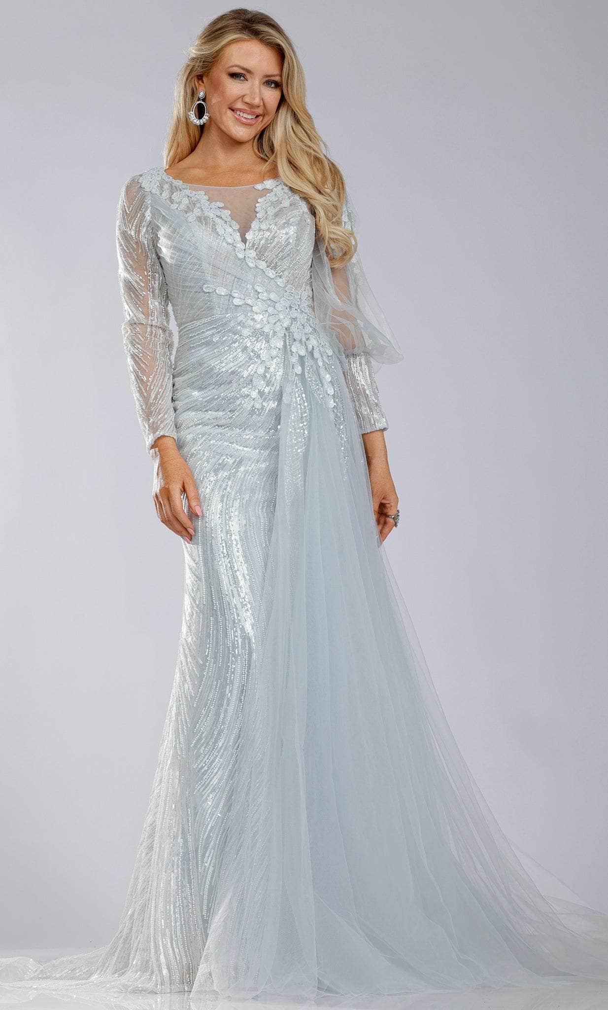 Image of Terani Couture 231M0490 - Tulle Sequined Mother of the Bride Gown