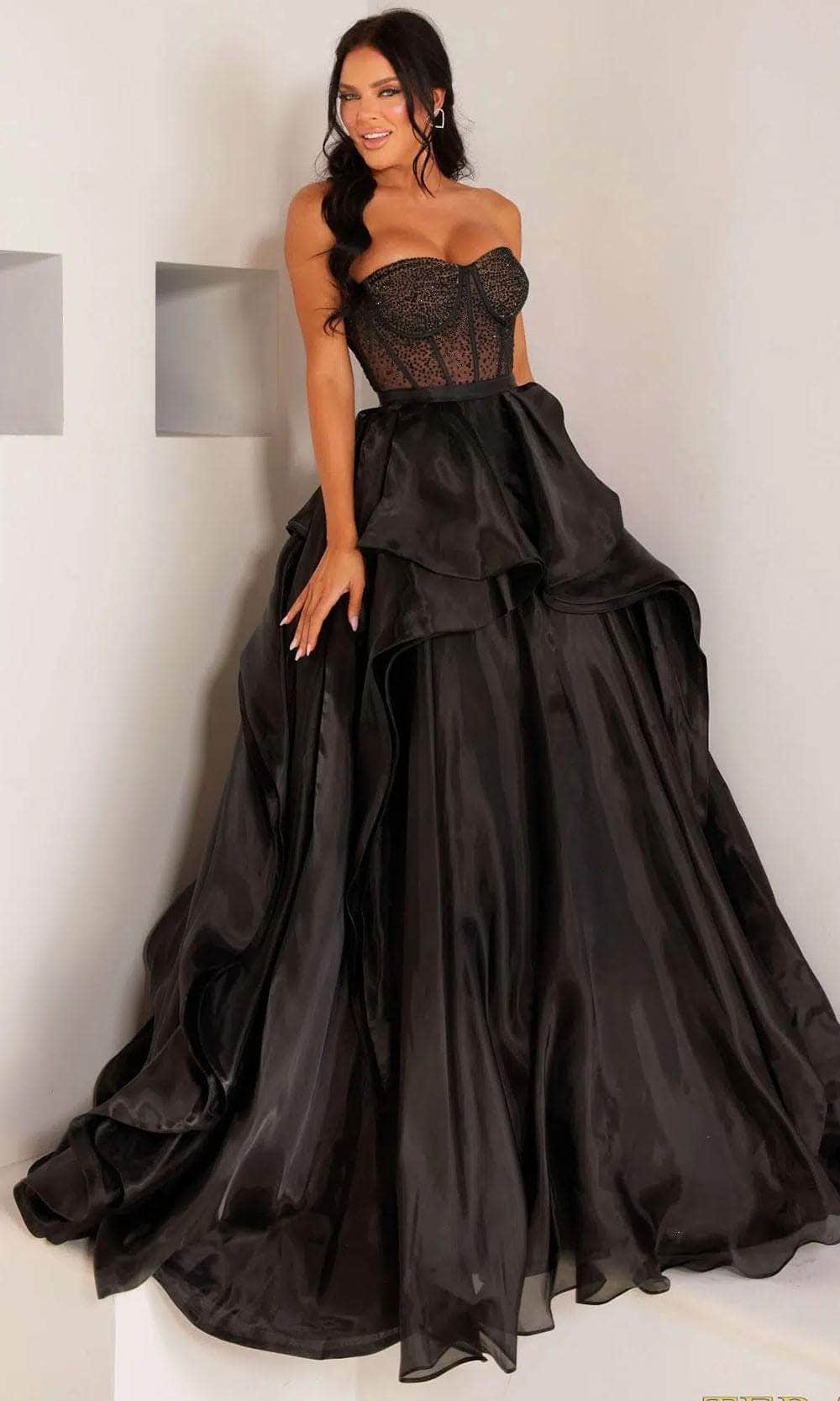 Image of Terani Couture 241P2209 - Embellished Heat Set Stone Sweetheart Neckline Ballgown