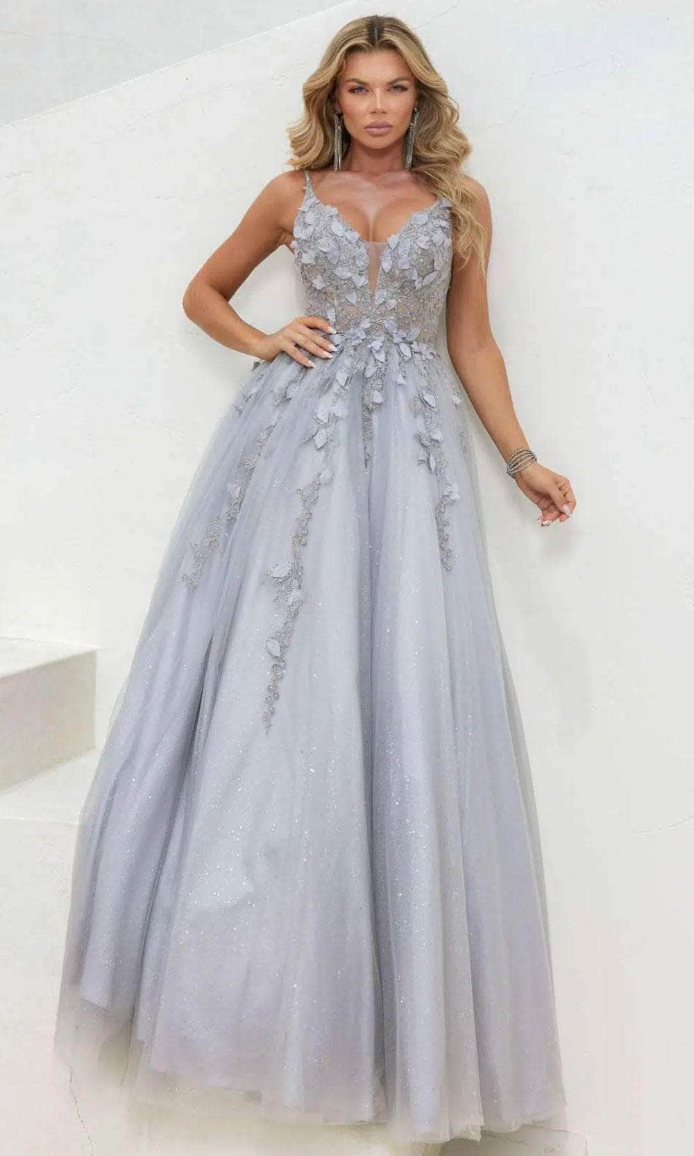 Image of Terani Couture 241P2281 - Beaded Applique Prom Dress