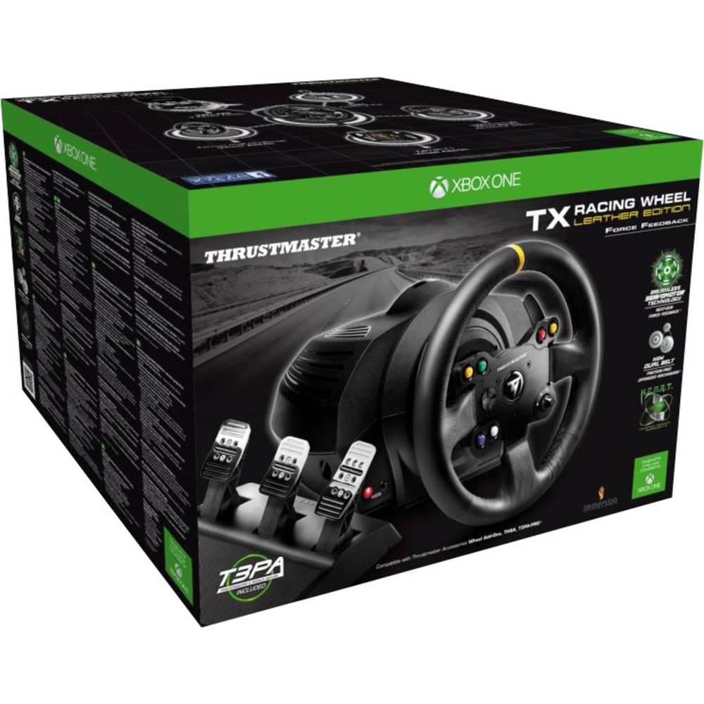 Image of Thrustmaster TX Racing Wheel Leather Edition Steering wheel PC Xbox One Black incl foot pedals