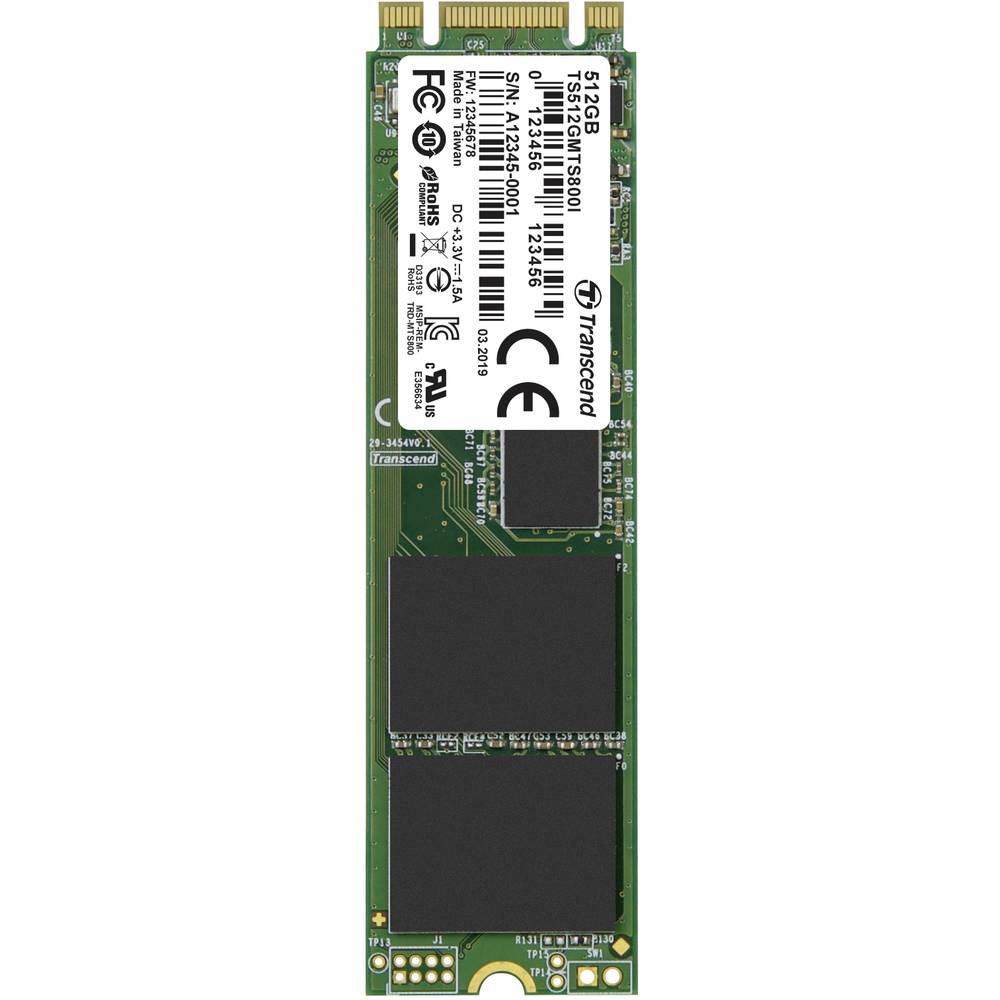 Image of Transcend MTS800I 512 GB NVMe/PCIe M2 internal SSD SATA 6 Gbps #####Industrial TS512GMTS800I