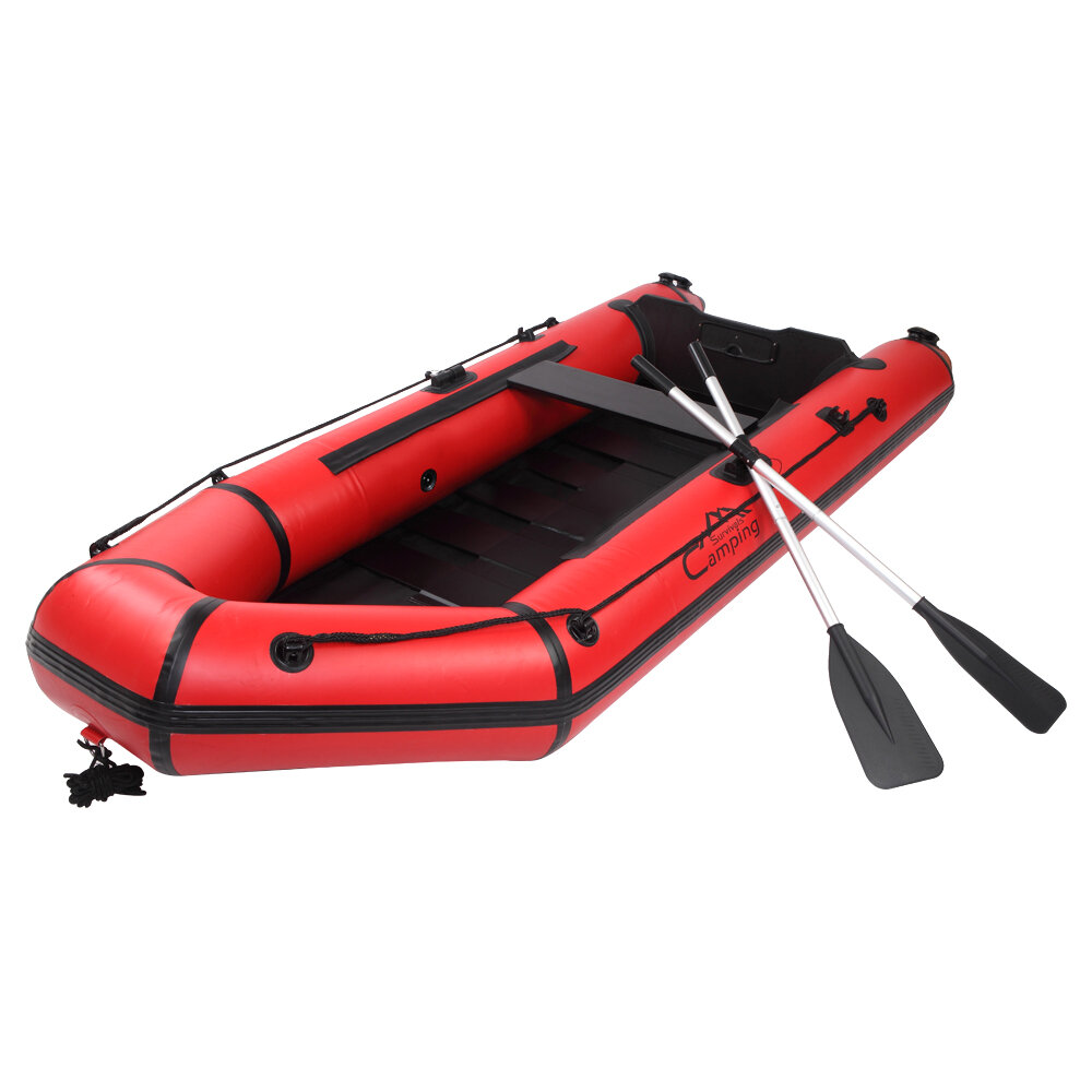 Image of [US Direct] Camping Survivals 75ft PVC Maximum Load180kg Assault Boat Three Independent Air Chambers Kayak Include Padd