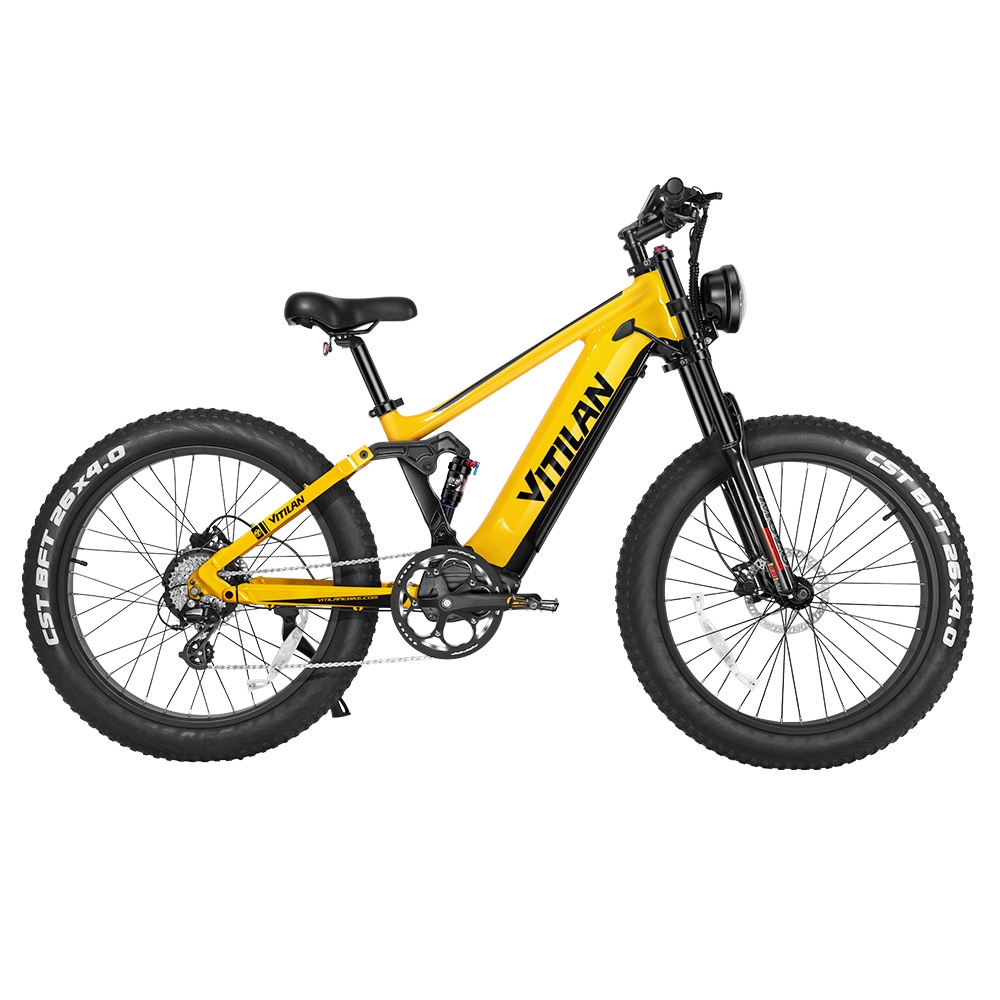 Image of Vitilan T7 Mountain Electric Bike - Yellow