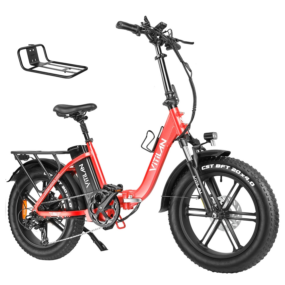 Image of Vitilan U7 20 Foldable Electric Bike - Red