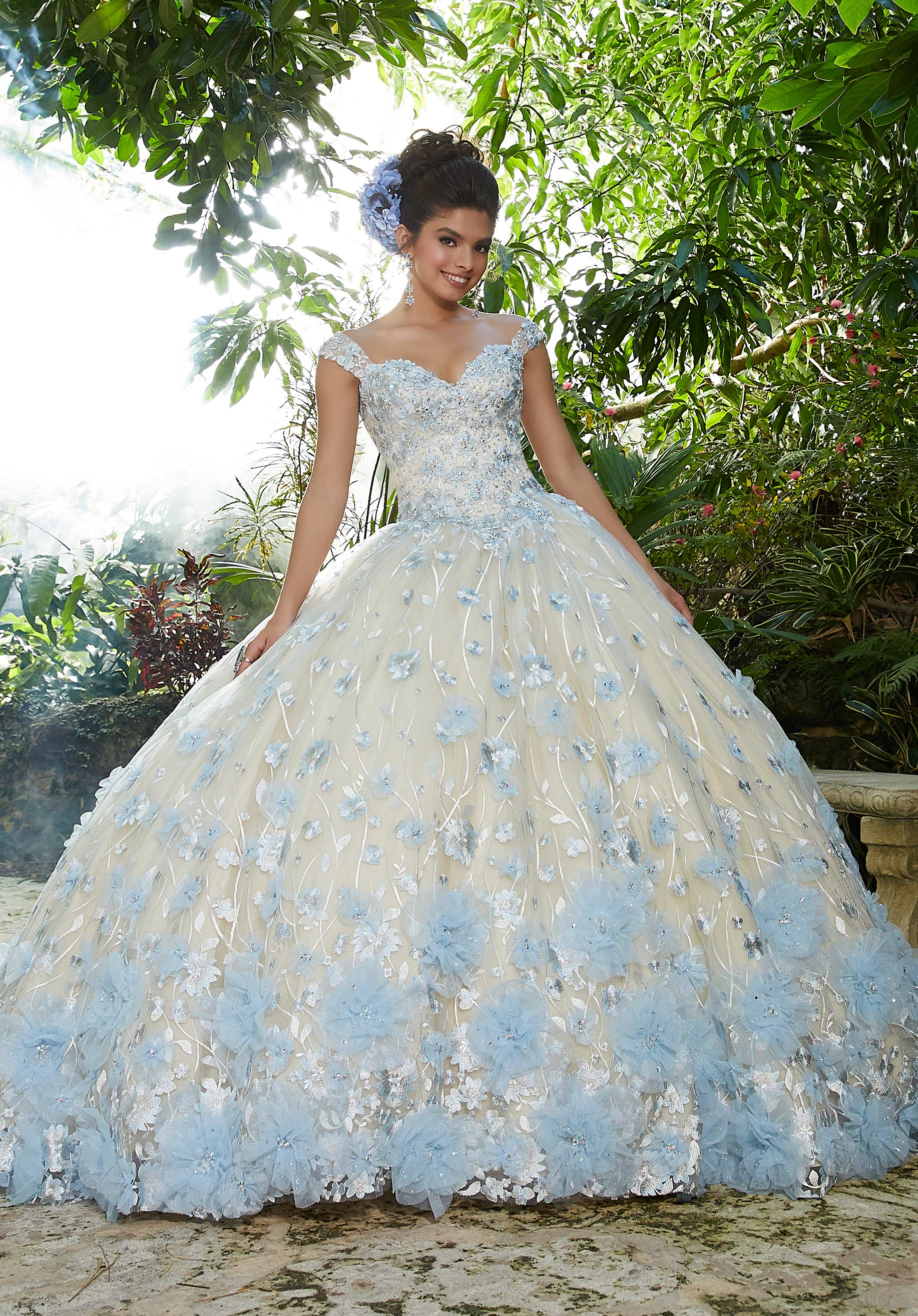 Image of Vizcaya by Mori Lee - 34011 Strapless Ornate Floral Appliqued Ballgown