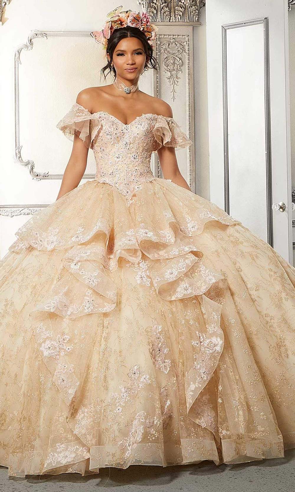 Image of Vizcaya by Mori Lee - 34051 Sweetheart Appliqued Ball Gown