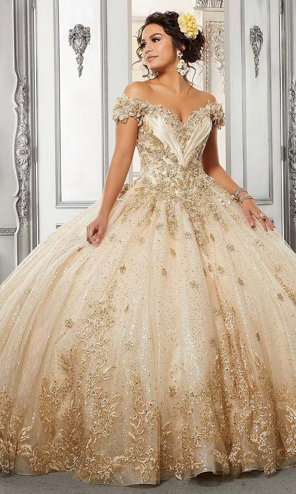 Image of Vizcaya by Mori Lee - 34054 Off Shoulder Embroidered Ball Gown
