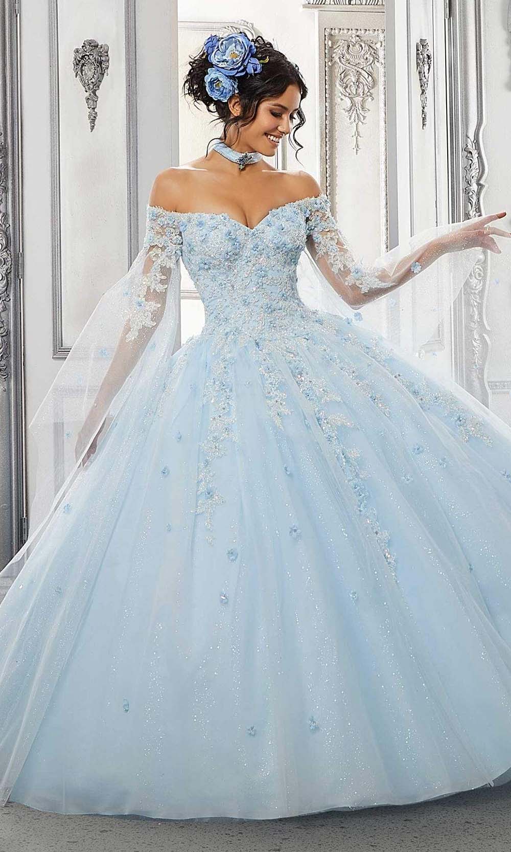 Image of Vizcaya by Mori Lee - 60143 Beaded Off Shoulder Ball Gown