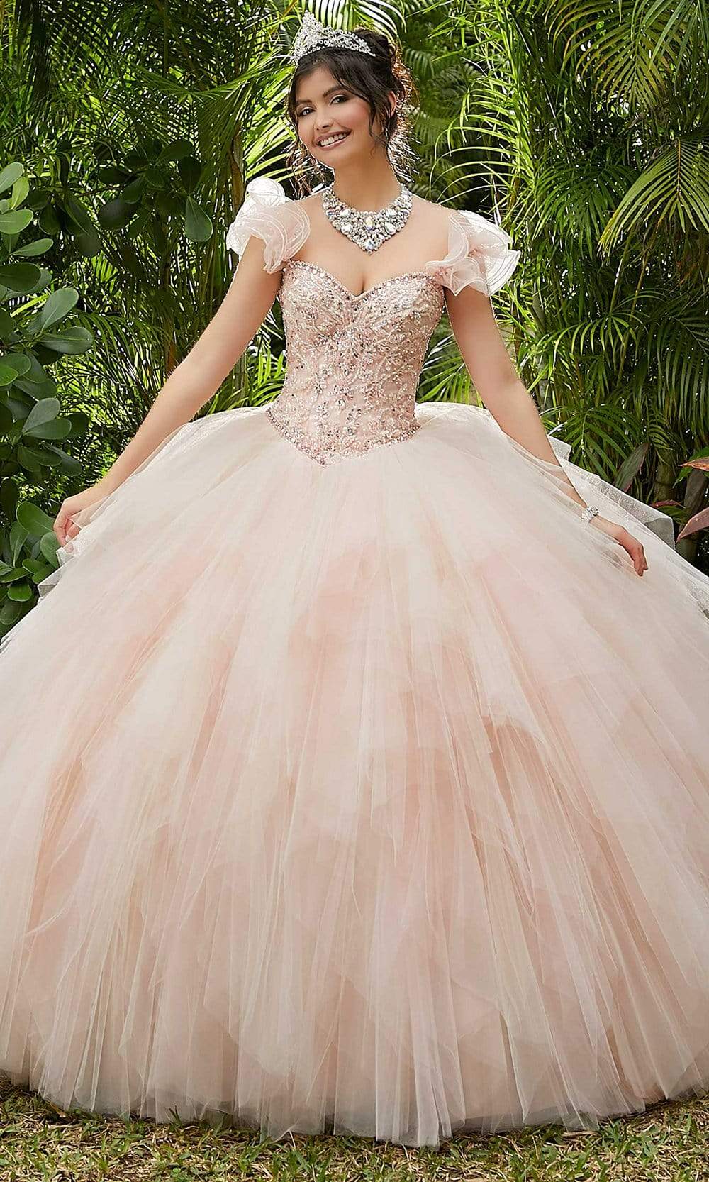 Image of Vizcaya by Mori Lee - 89283 Embroidered Sweetheart Sparkle Tulle Ballgown