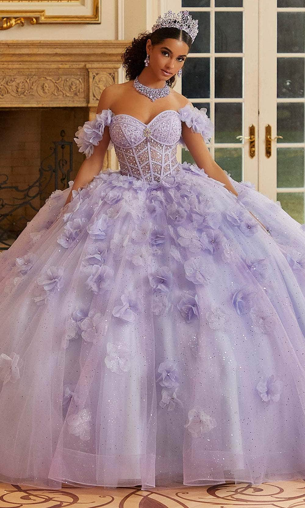 Image of Vizcaya by Mori Lee 89477 - Sweetheart Sheer Webbed Corset Ballgown