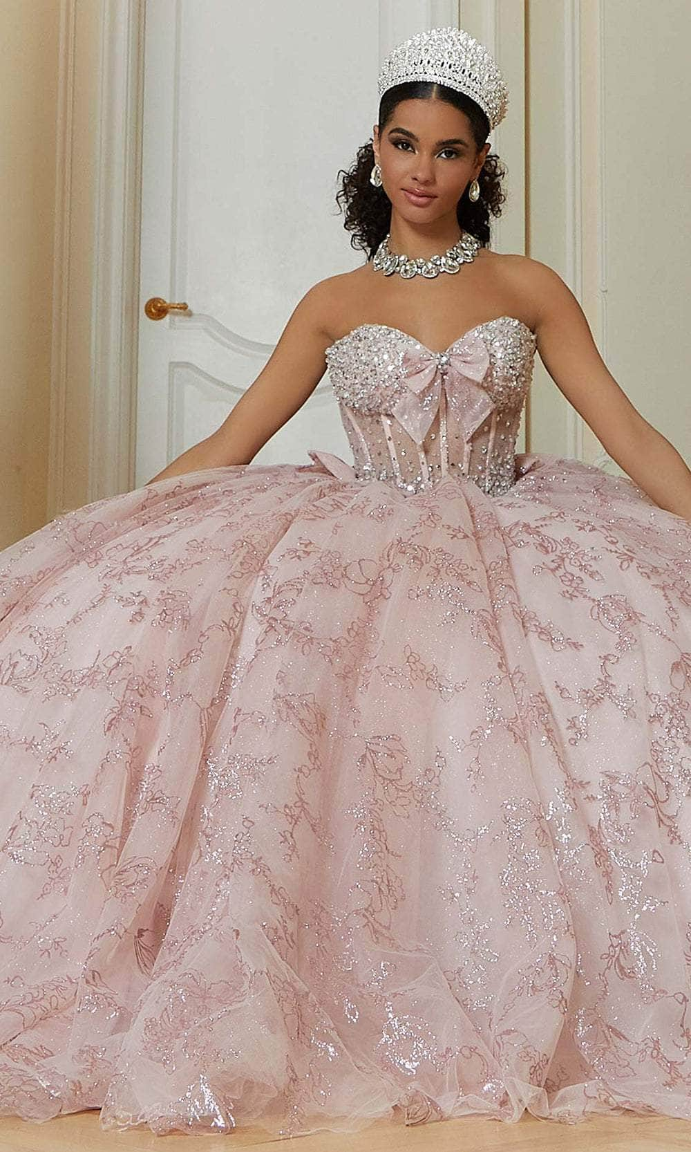 Image of Vizcaya by Mori Lee 89478 - Floral Patterned Quinceanera Ballgown