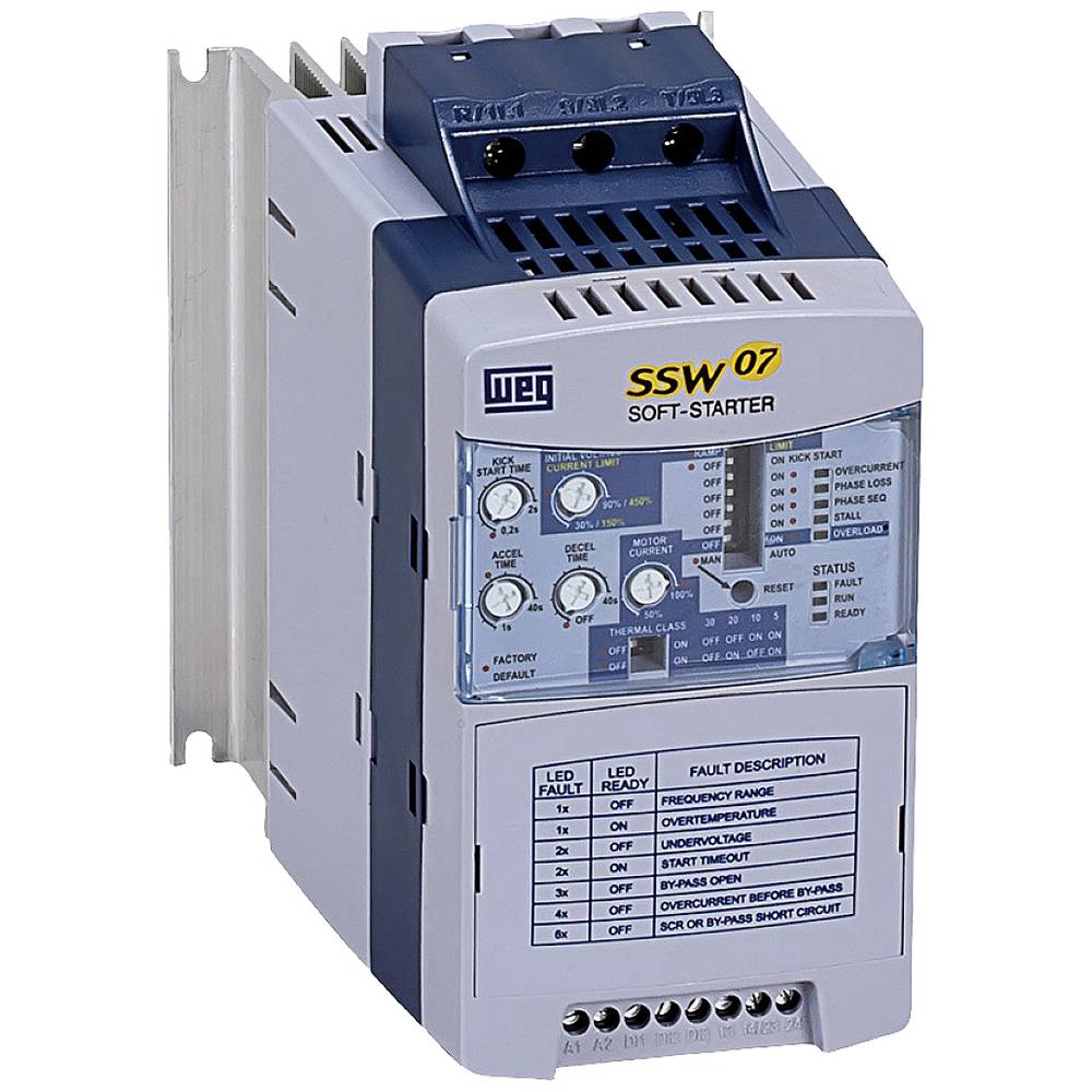 Image of WEG SSW07 0017 T5 SZ 10194170 Soft starter Motor power at 400 V 92 kW Motor power at 230 V 4 kW 230 V AC 575 V AC