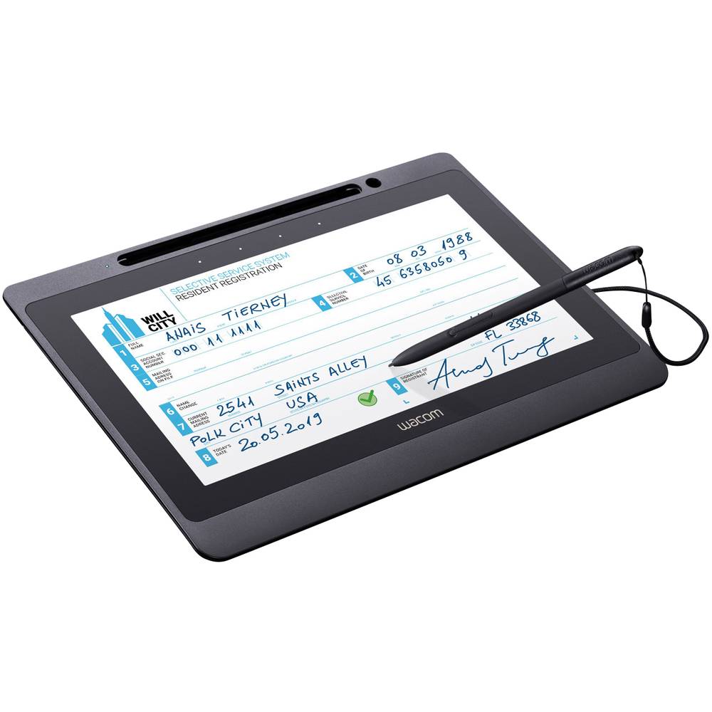 Image of Wacom Signature Set DTU-1141B & sign pro PDF USB Pen holder signature pad Black