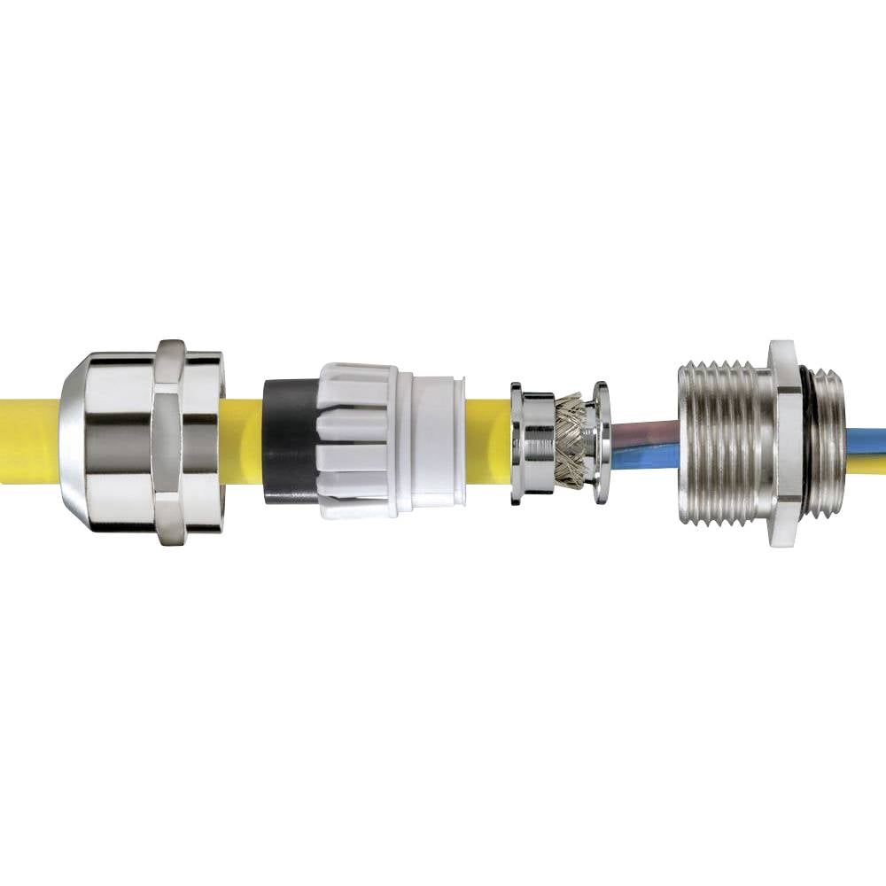 Image of Wiska 10106134 Cable gland shockproof with strain relief with seal M50 Brass (Ni-plated) Ecru 10 pc(s)