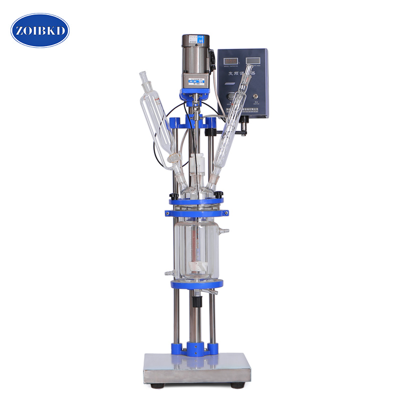 Image of ZOIBKD Supply Small 1L Chemical Double Wall Jacketed Reactor Glass Reaction Kettle for Heating and Cooling