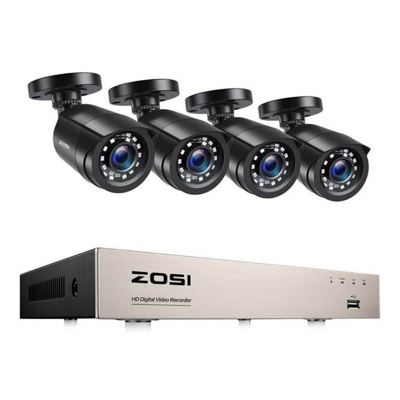 Image of ZOSI C106 8CH Video DVR + 4PCS 2MP 1080P HD Coaxial Camera Set with Hard Drive Build-in 1T HDD Day/Night Home Video Surv