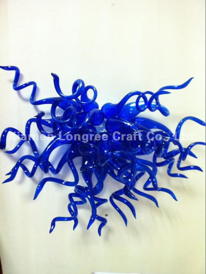 Image of Zhongshan Factory Blue Murano Lamps CE UL Certificate Custom Made Blown Glass Wall Art Light for Home Decor