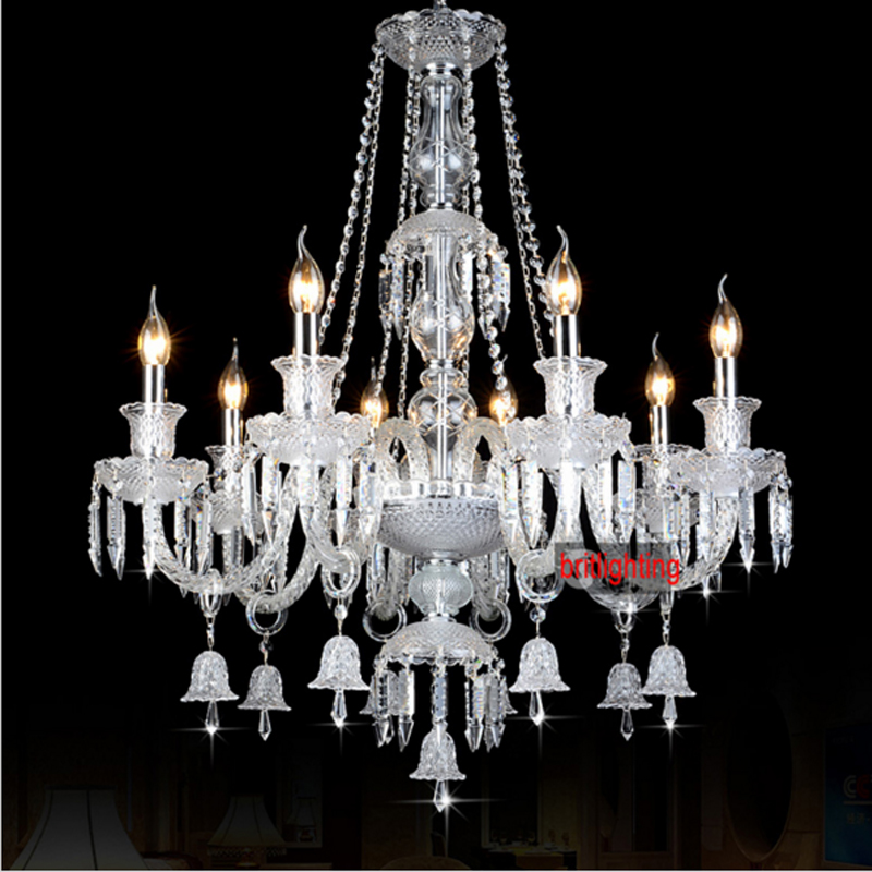 Image of imported crystal chandelier Lights Luxurious circle chandelier restaurant living room indoor lighting hand-blown glass children chandeliers